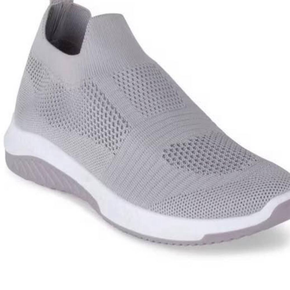Danskin Gray Slip-On Sneakers with Knit Mesh Upper